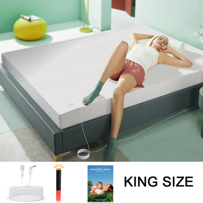 Astarexin Earthing Fitted Sheet, Organic Cotton Grounding Bed Sheet with Conductive Silver Fiber for Nature Wellness