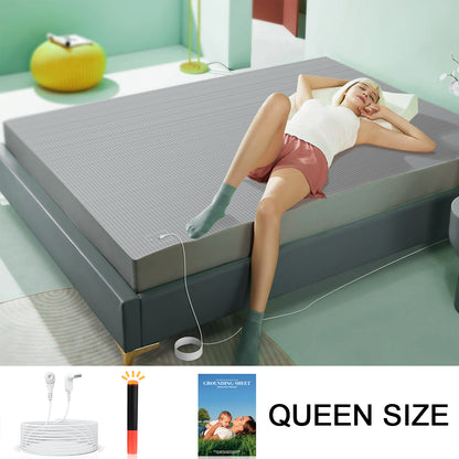 Astarexin Earthing Fitted Sheet, Organic Cotton Grounding Bed Sheet with Conductive Silver Fiber for Nature Wellness