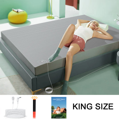 Astarexin Earthing Fitted Sheet, Organic Cotton Grounding Bed Sheet with Conductive Silver Fiber for Nature Wellness