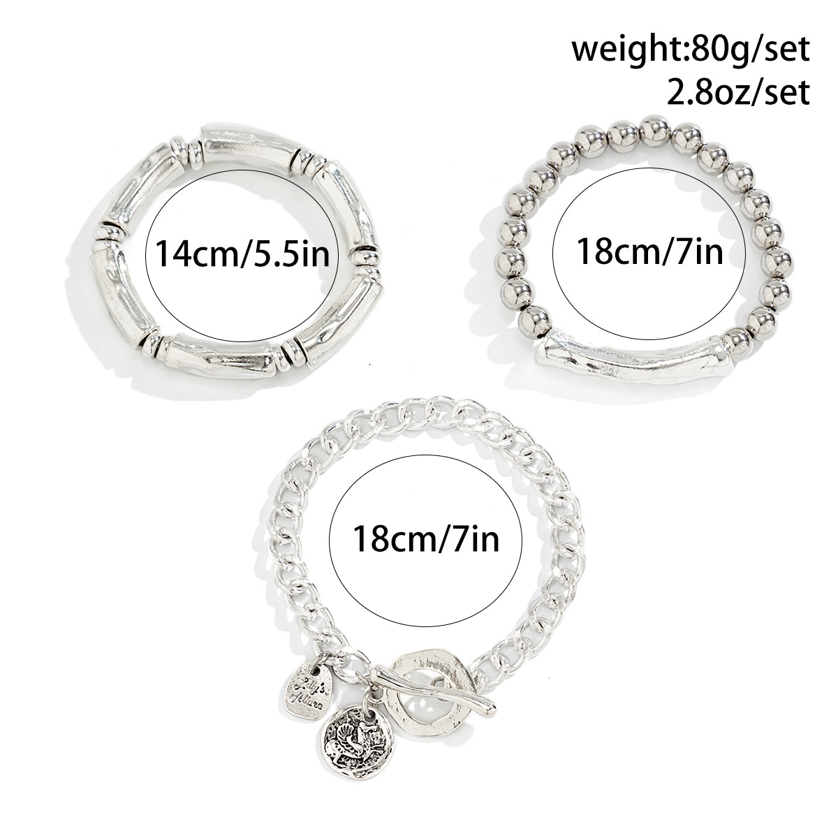 Stylish 4-Piece Vintage Coin Pendant Bracelets for Women, Unique Gothic Bangles for Trendy Couples and Friends