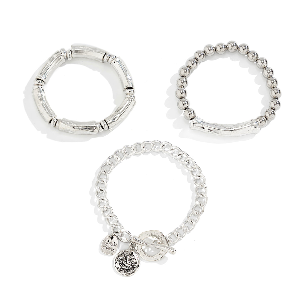 Stylish 4-Piece Vintage Coin Pendant Bracelets for Women, Unique Gothic Bangles for Trendy Couples and Friends