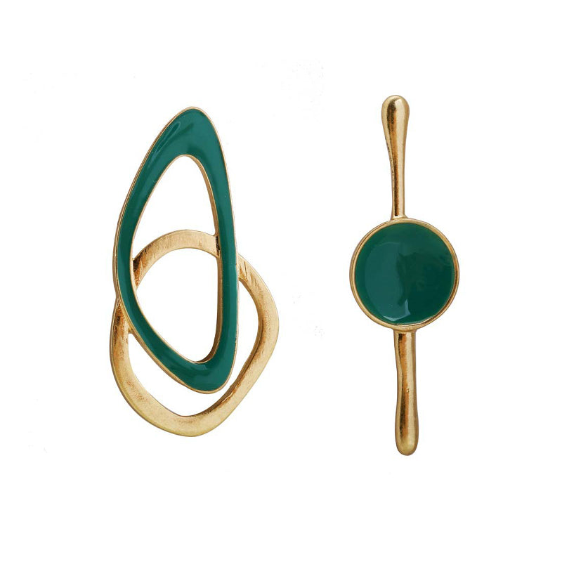 Asymmetric Metal Post Earrings For Women Enamel Fashion Jewelry Trendy Design New Styles