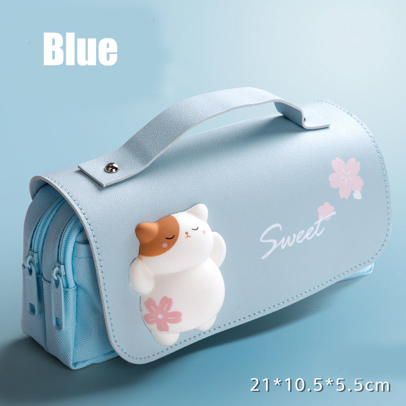 3D Kawaii Pencil Case Girls Waterproof Decompression Pen Pouch, Aesthetic School Organizer Box, Back to School Gift