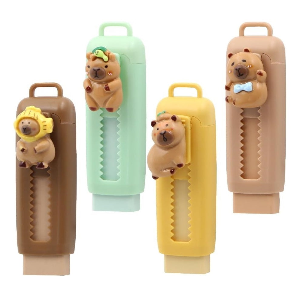 Capybara Erasers Set Cartoon Design Retractable Eraser For Drawing Exams Kids Students Back To Scho 9