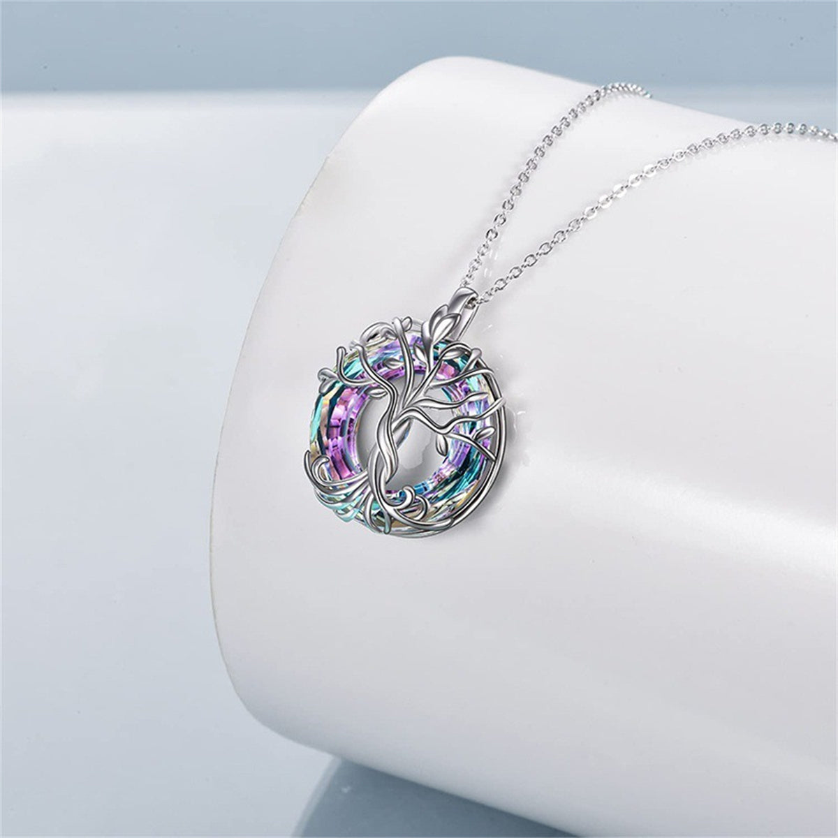 Exquisite Celtic Family Tree Necklace Circle Crystal Tree Of Life Jewelry Meaningful Gift For Women 3