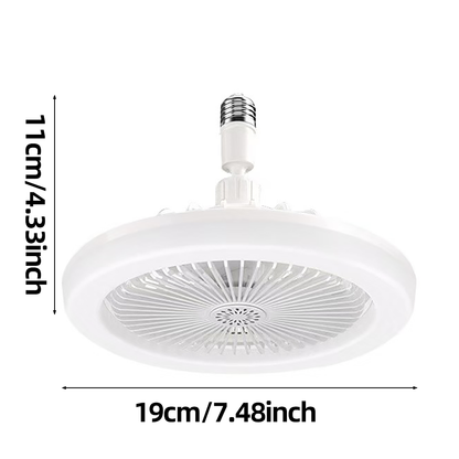 Rotatable 3in1 Ceiling Fan with Remote Control Adjustable Lighting Lamp, E27 Converter Base for Bedroom & Living Room