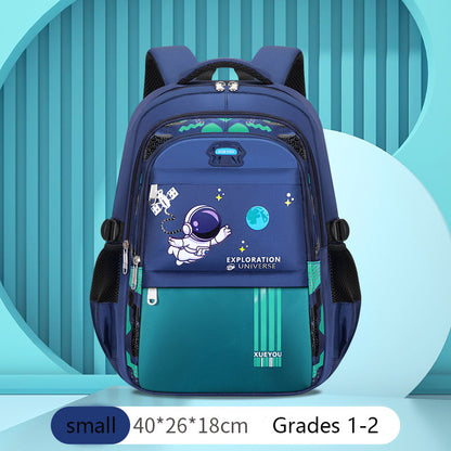 Children School Bags Kids Backpack for Boys Astronaut Theme, Waterproof Primary Book Bag, Back to School Gift