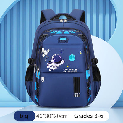 Children School Bags Kids Backpack for Boys Astronaut Theme, Waterproof Primary Book Bag, Back to School Gift