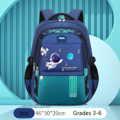 Children School Bags Kids Backpack for Boys Astronaut Theme, Waterproof Primary Book Bag, Back to School Gift