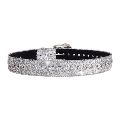 Sequined Waist Belt for Jeans – Rock & Roll Hip Hop Style with Glinting Buckle