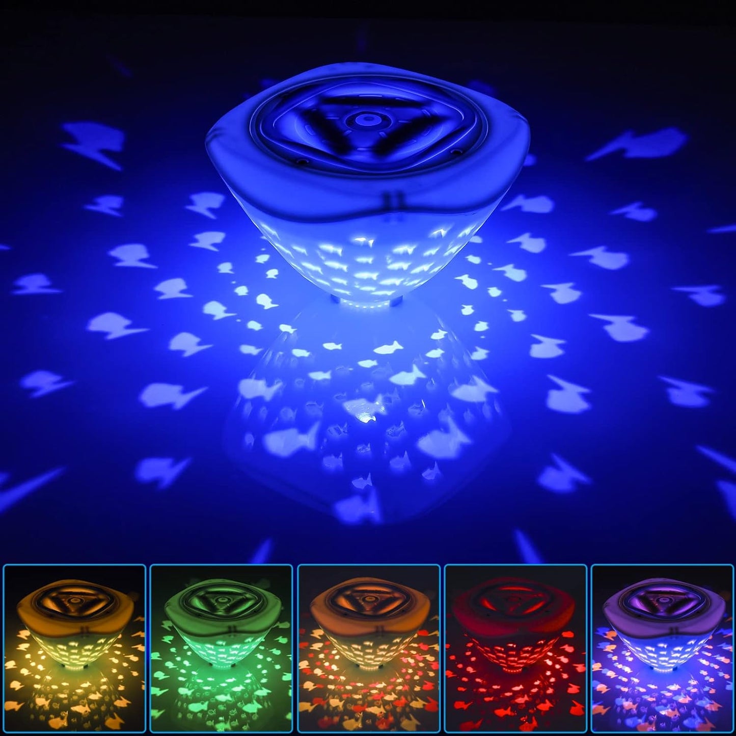 Floating Swim Pool Lights Waterproof Colorful BatteryOperated Submersible Pond  Bathtub Light Fish  1