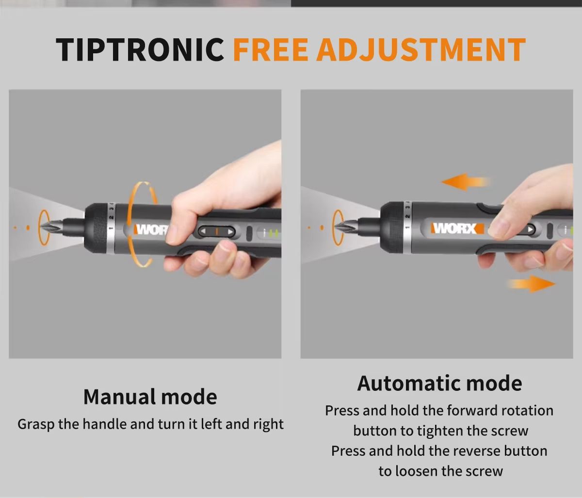 Worx WX242 Smart Cordless Electric Screwdriver Kit  30Bit USB Rechargeable Set 5
