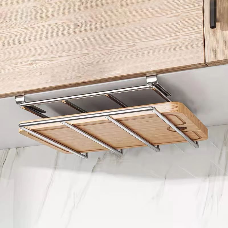 Stainless Steel Under Cabinet Cutting Board  Pot Lid Organizer Rack 1