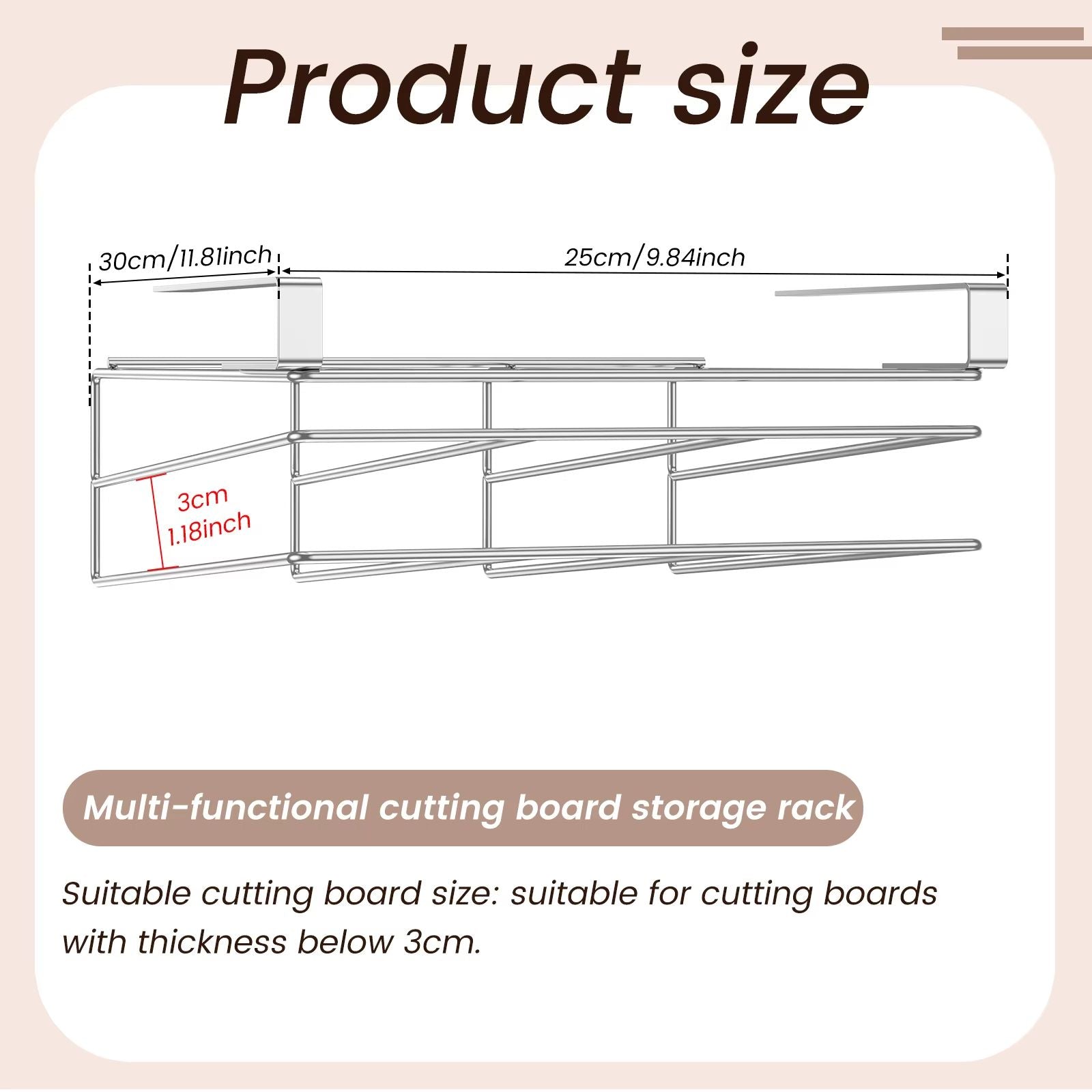 Stainless Steel Under Cabinet Cutting Board  Pot Lid Organizer Rack 4