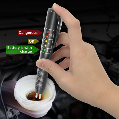 Multi-DOT Brake Fluid Tester Pen - DOT3/4/5 Brake Oil Quality Checker with 5-LED Indicator
