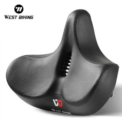WEST BIKING Ergonomic Wide Padded Bike Saddle for Mountain and E-Bikes