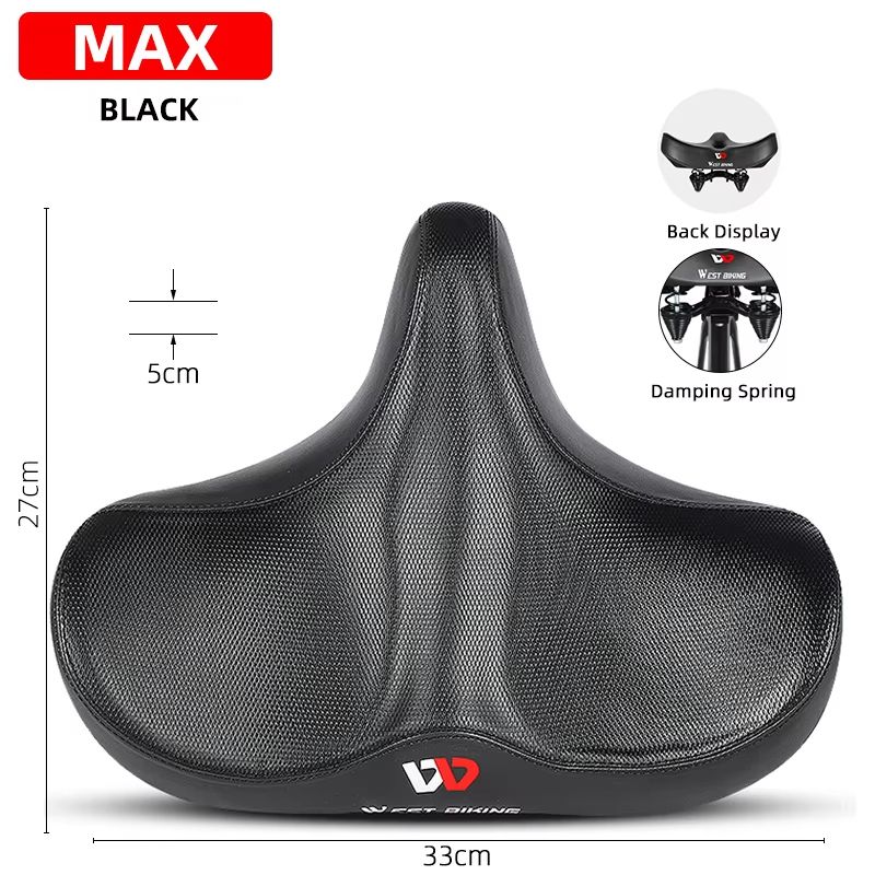 WEST BIKING Ergonomic Wide Padded Bike Saddle For Mountain And EBikes 13