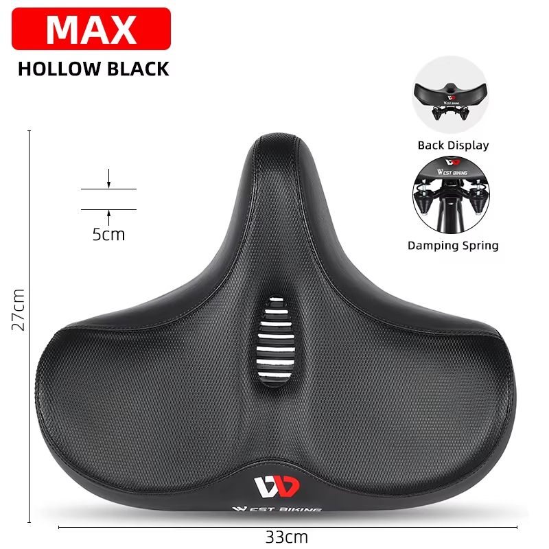 WEST BIKING Ergonomic Wide Padded Bike Saddle For Mountain And EBikes 14