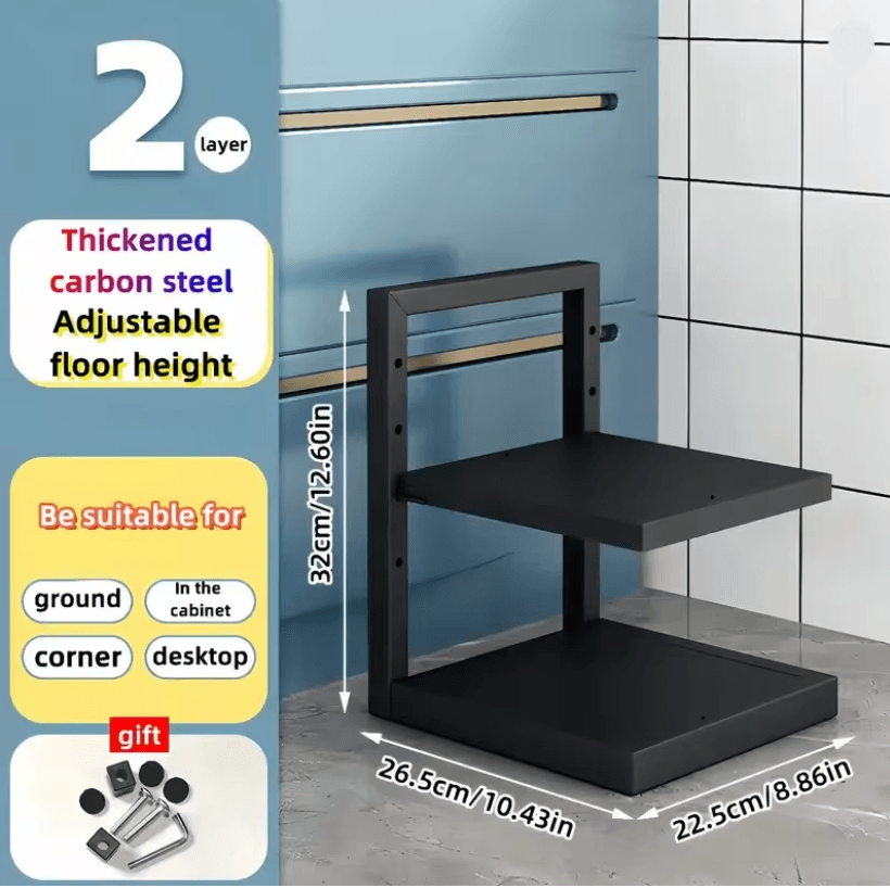 Adjustarack Multi Layer Adjustable Pot Rack Organizer Stainless Steel Kitchen Pot Storage Rack 3