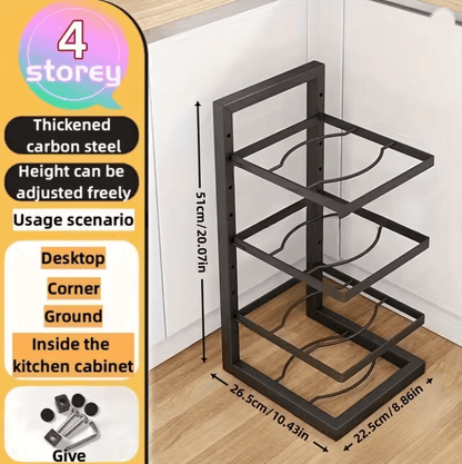 Adjustarack Multi Layer Adjustable Pot Rack Organizer Stainless Steel Kitchen Pot Storage Rack 4