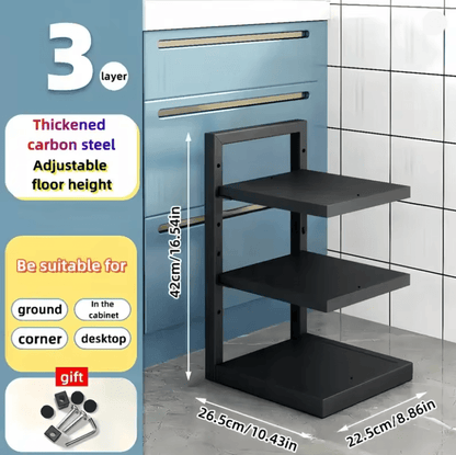 Adjustarack Multi Layer Adjustable Pot Rack Organizer Stainless Steel Kitchen Pot Storage Rack 8