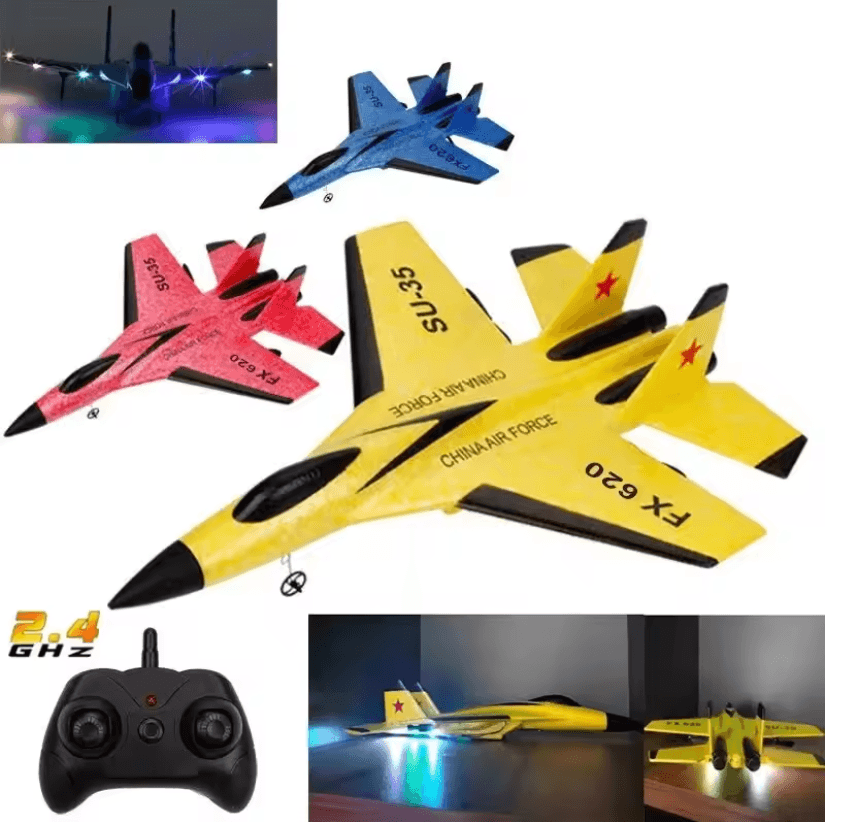 SkyMaster SU35 RC Plane Remote Control Airplane Foam Glider with LED Lights