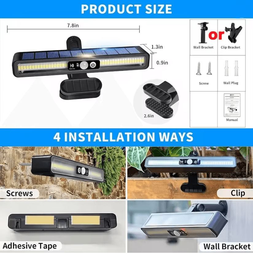 SunGuard Clip On Solar Motion Sensor Light Outdoor Waterproof Fence Security Lamp 3