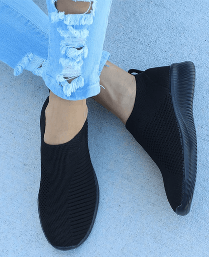 SoftKnit Womens Plus Size Slip On Loafers Breathable Casual Flats Summer Shoes