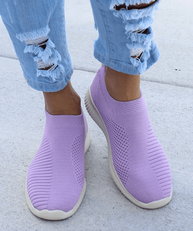 SoftKnit Womens Plus Size Slip On Loafers Breathable Casual Flats Summer Shoes 4