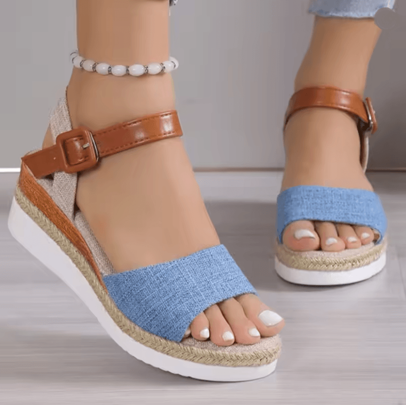 SummerStep Womens Plus Size Wedge Sandals Breathable Soft Walking Shoes 1