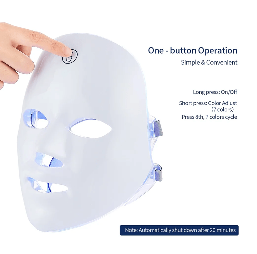 GlowRevive 7 Color LED Facial And Neck Mask Home Light Therapy Device 5