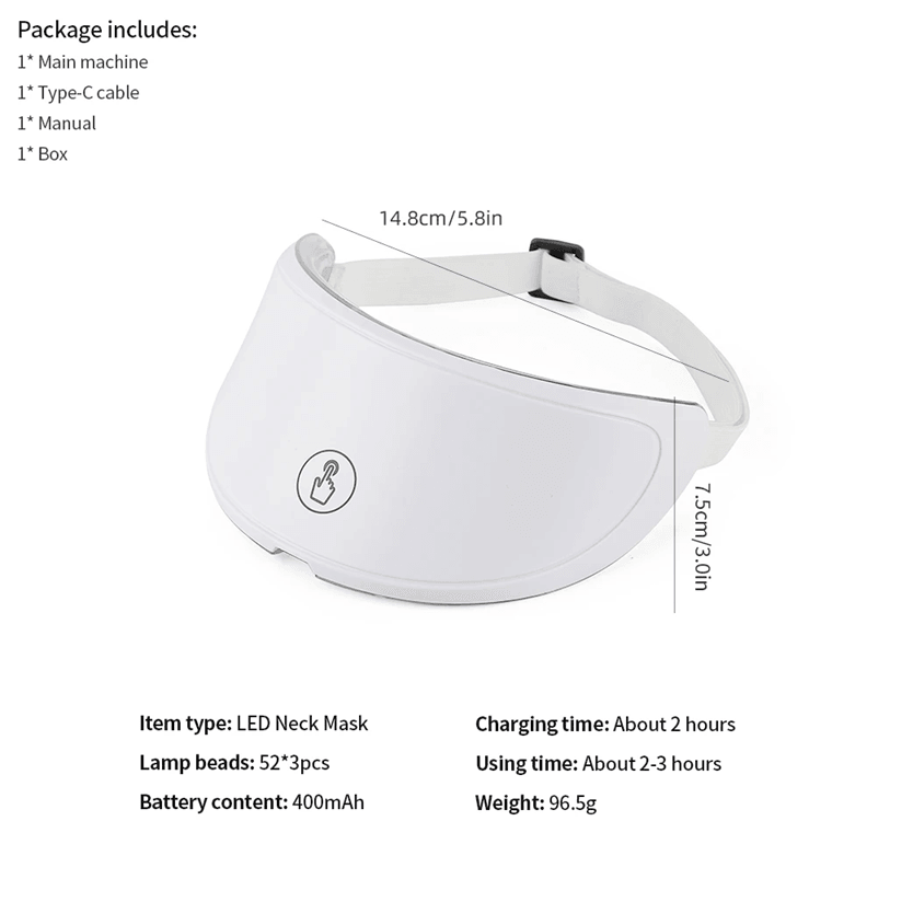 GlowRevive 7 Color LED Facial And Neck Mask Home Light Therapy Device 6