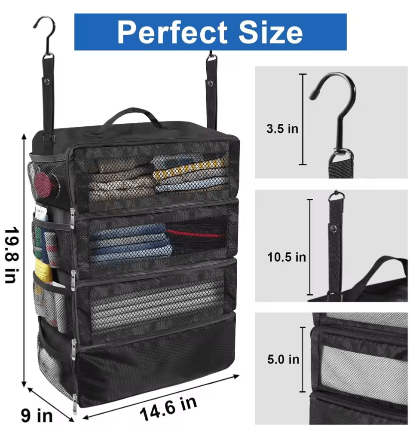 TravelEase Collapsible Hanging Suitcase Organizer High Capacity Packing Cube Closet 1