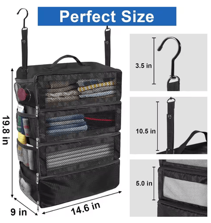 TravelEase Collapsible Hanging Suitcase Organizer High Capacity Packing Cube Closet 1