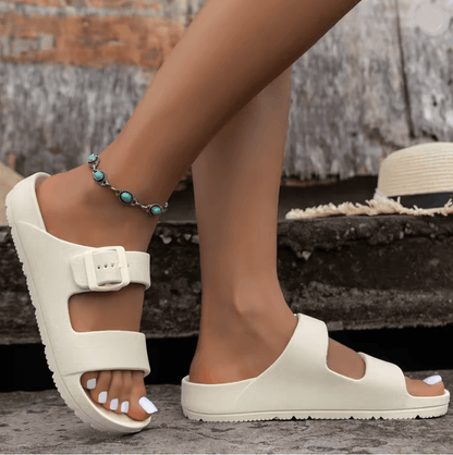 CloudWalk Womens Pillow Slippers Adjustable Buckle Non Slip Summer Slides 1