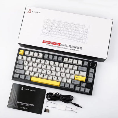 Ajazz AK820Pro Wireless Mechanical Gaming Keyboard  HotSwappable GasketMounted With Customizable Kn 5
