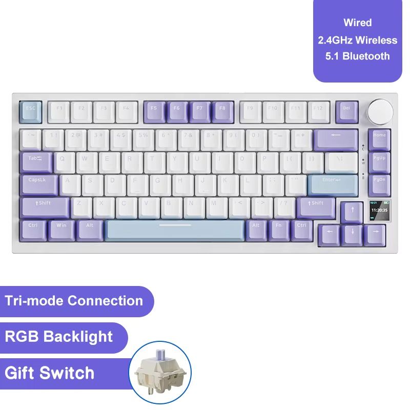 Ajazz AK820Pro Wireless Mechanical Gaming Keyboard  HotSwappable GasketMounted With Customizable Kn 13