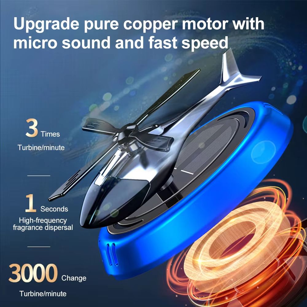 Solar Helicopter Aromatherapy Dashboard Diffuser  Solar Car Air Freshener 1