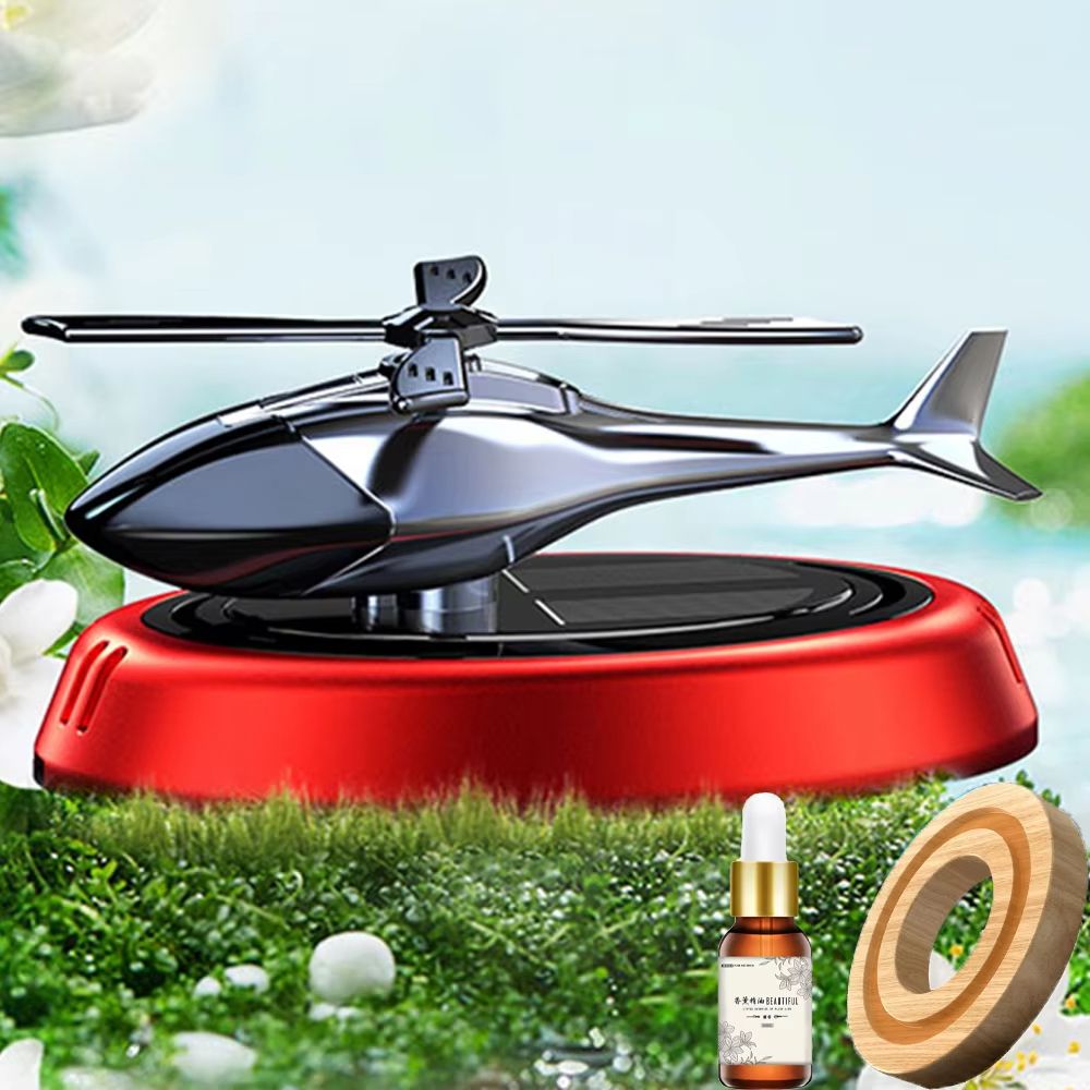 Solar Helicopter Aromatherapy Dashboard Diffuser  Solar Car Air Freshener 12