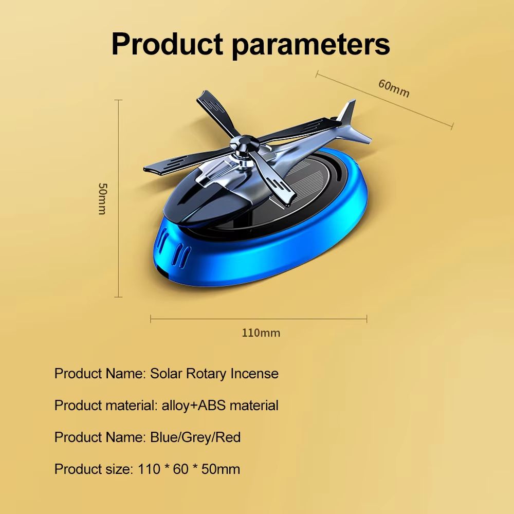 Solar Helicopter Aromatherapy Dashboard Diffuser  Solar Car Air Freshener 5