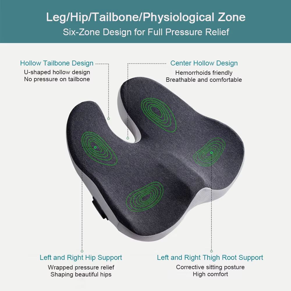 Orthopedic Hot Vibe Massage Cushion  Vibration Massage And Hot Compress For Back And Waist Support 4
