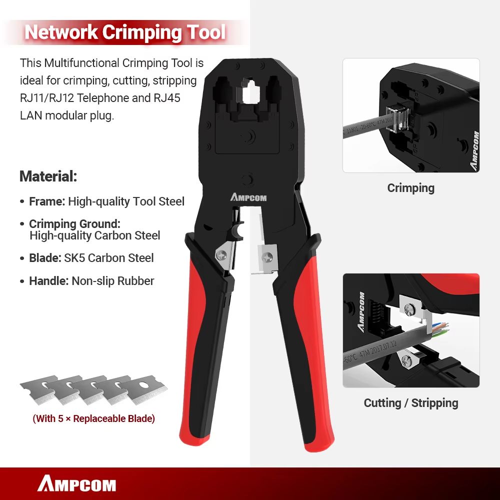 ProFix 12 In 1 Ethernet Cable Crimper And LAN Cable Tester Set 1