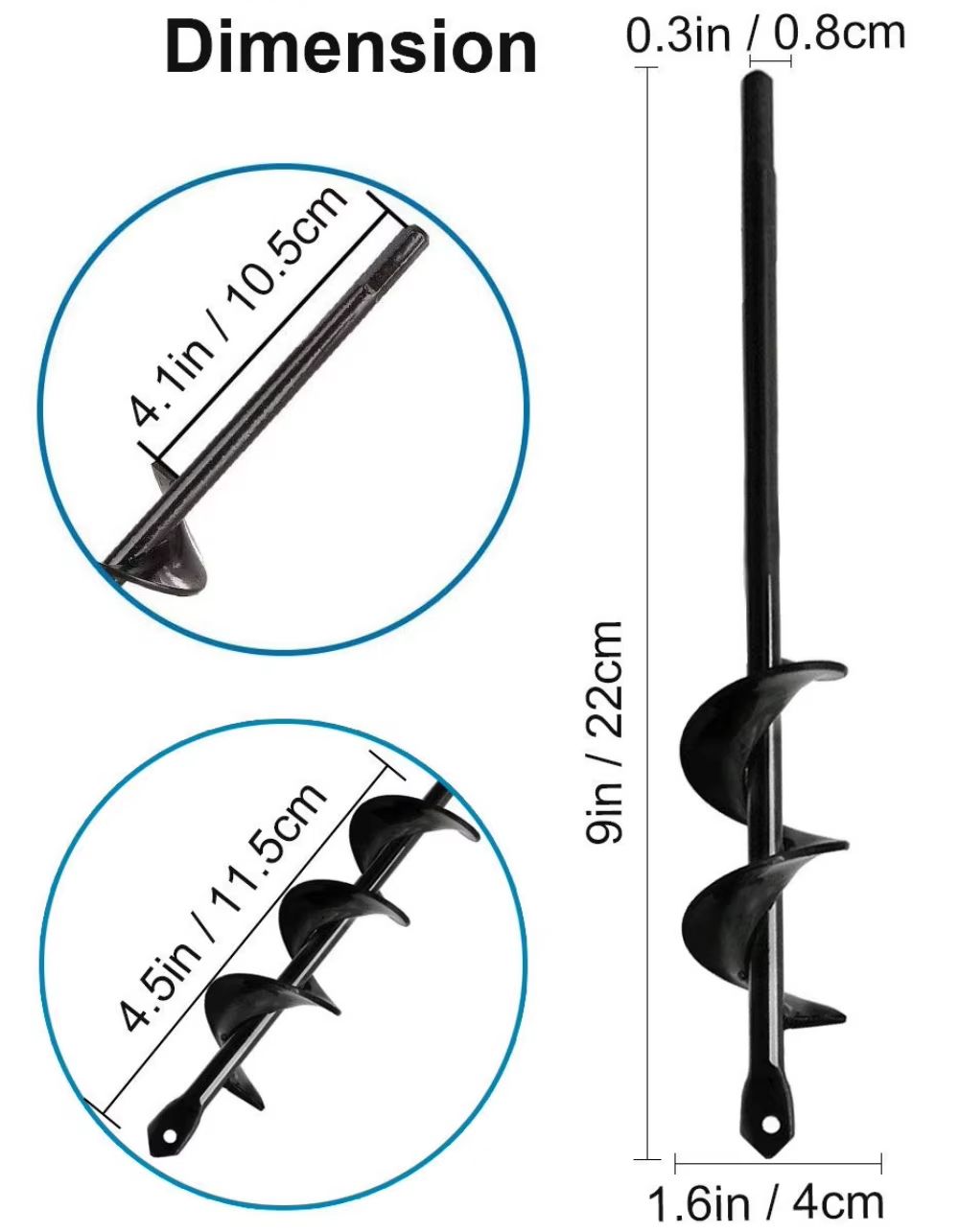 GardenMaster Spiral Bulb And Hole Digger Drill Bit Set 4