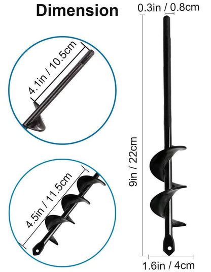 GardenMaster Spiral Bulb And Hole Digger Drill Bit Set 4