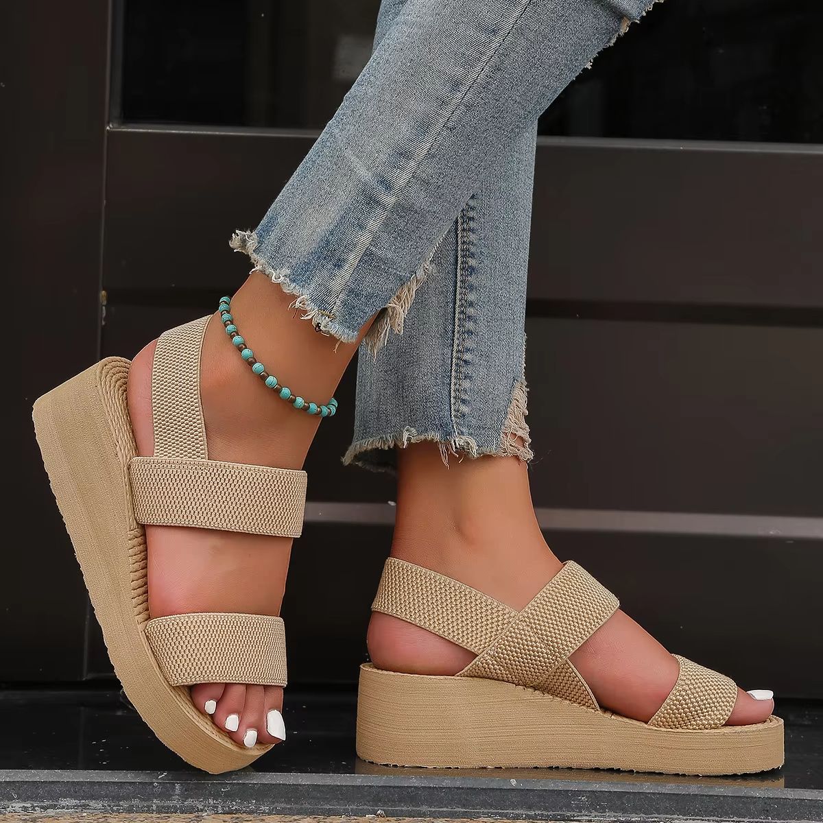 SummerLift Womens Platform Wedge Sandals Lightweight Slingback Comfort 10