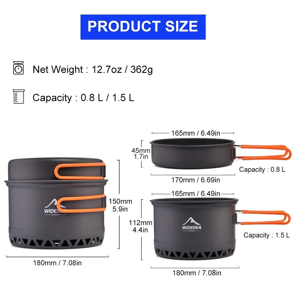 Outdoor Camping Cookware Set With Heat Resistant Pot And Kettle For Travel Cooking And Backpacking 2