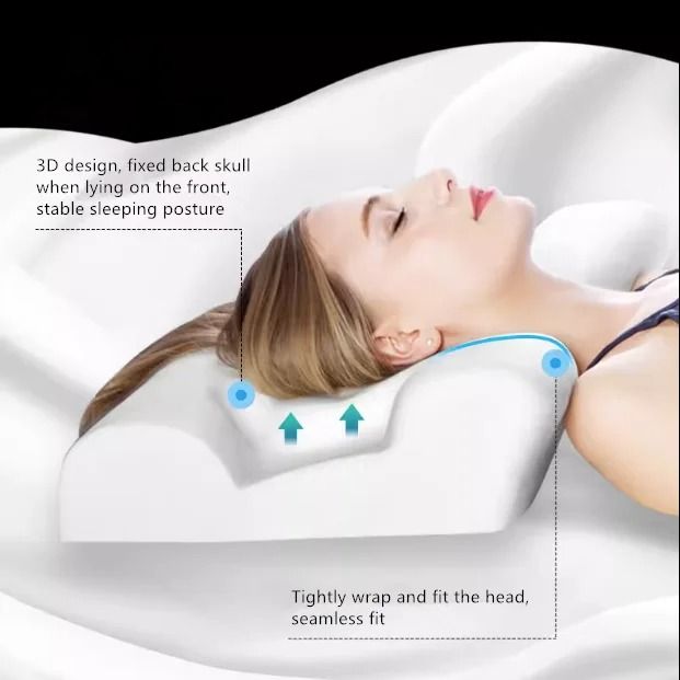 3D Memory Foam Beauty Pillow For Side Sleepers With Anti Wrinkle Design And Cervical Neck Support 3
