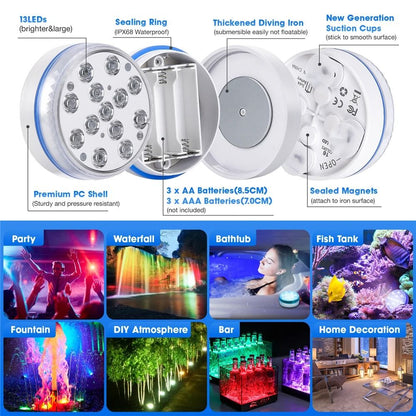 Waterproof Submersible LED Pool Light With Remote Control And 13 RGB LEDs For Pool Aquarium And Pon 2