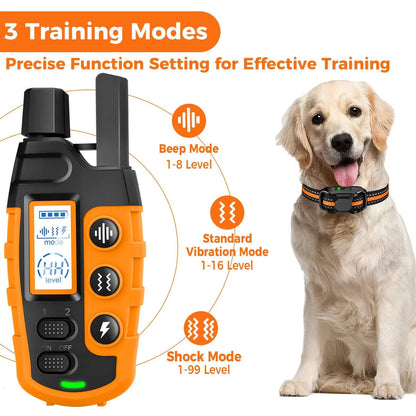 Remote Control Waterproof Dog Training Collar With Shock Vibration And Tone For Small Medium Large  1