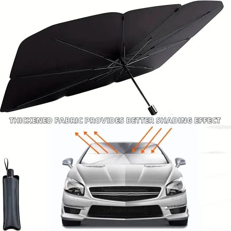 Foldable Car Windshield Sunshade Umbrella for Summer Interior Cooling and Sun Protection